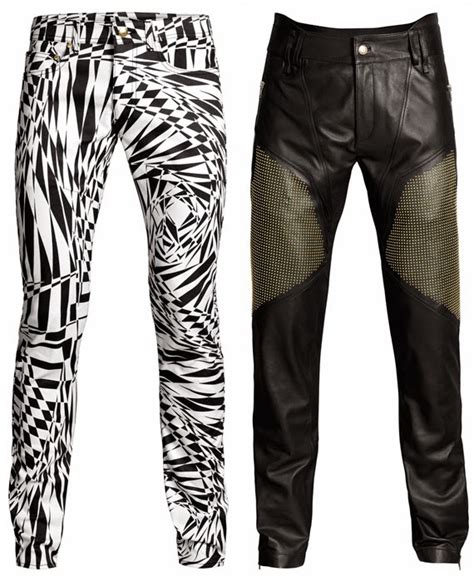 versace trousers for men|Versace leather trousers.